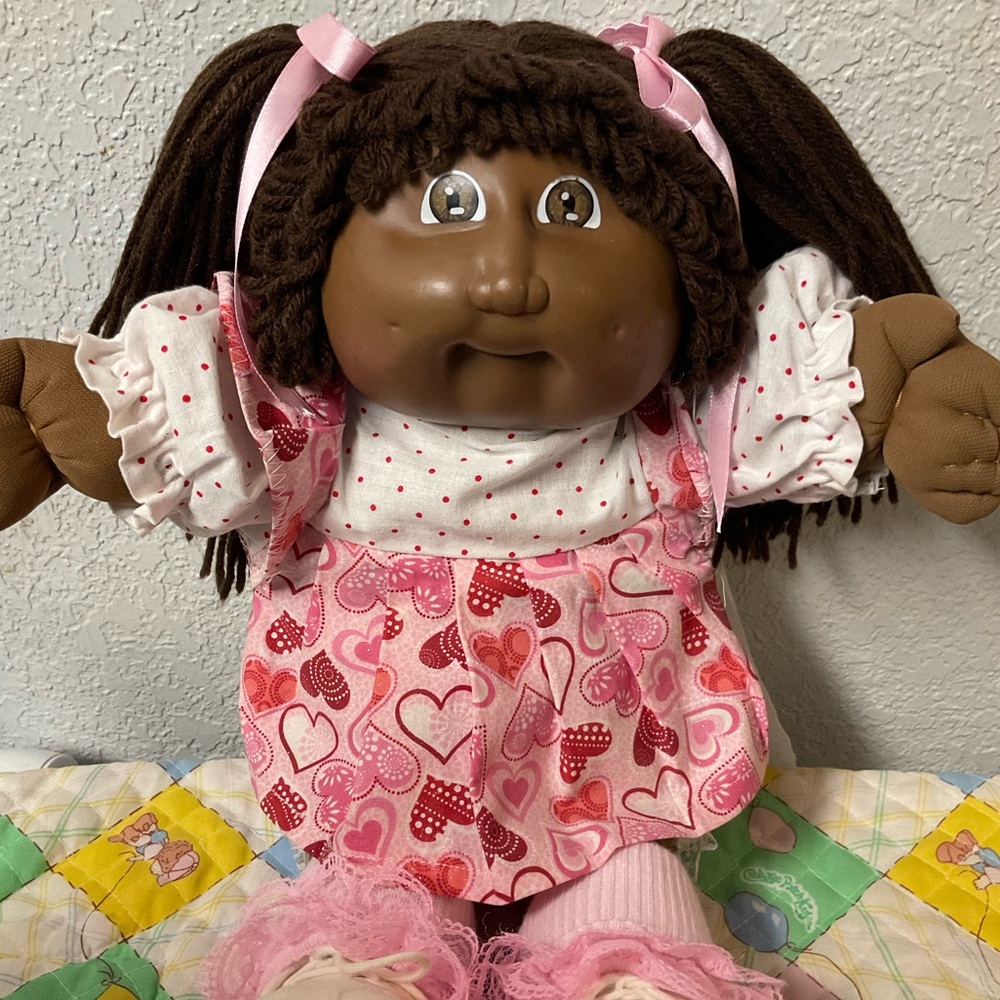 Vintage Cabbage Patch Kid Girl African American Brown Hair Brown Eyes HM#2 1985